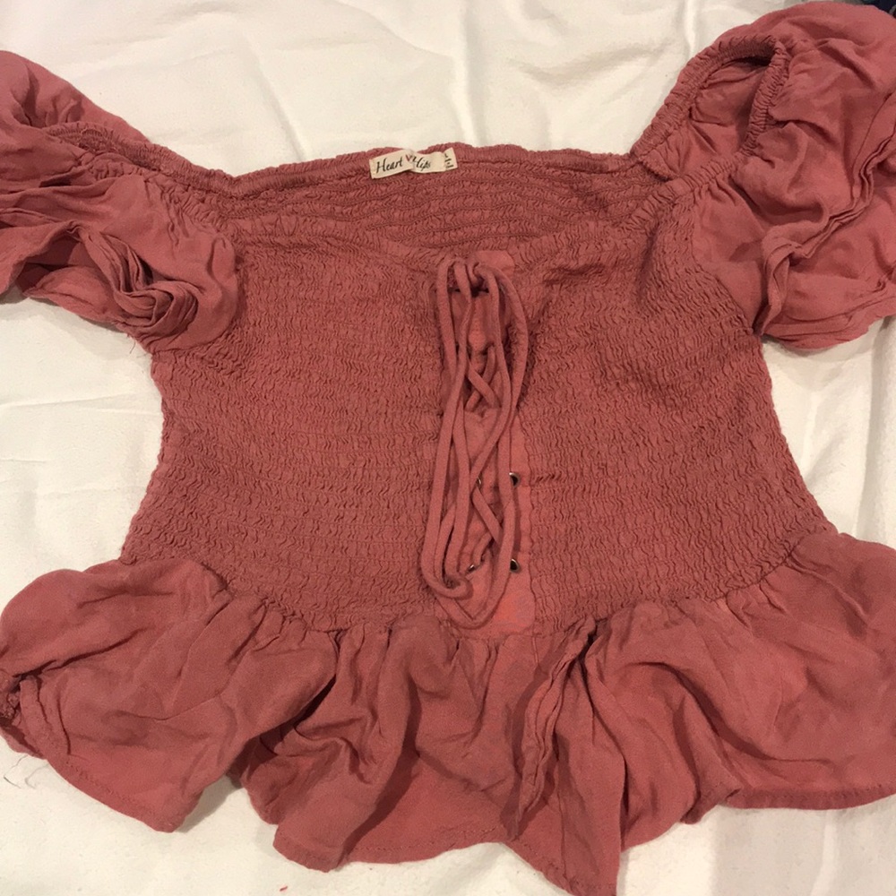 Flowy Criss Cross Pink Tee